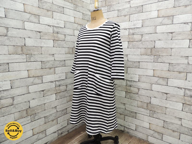 マリメッコ marimekko タサライタ Tasaraita ワンピース 黒x白 xsサイズ ◎