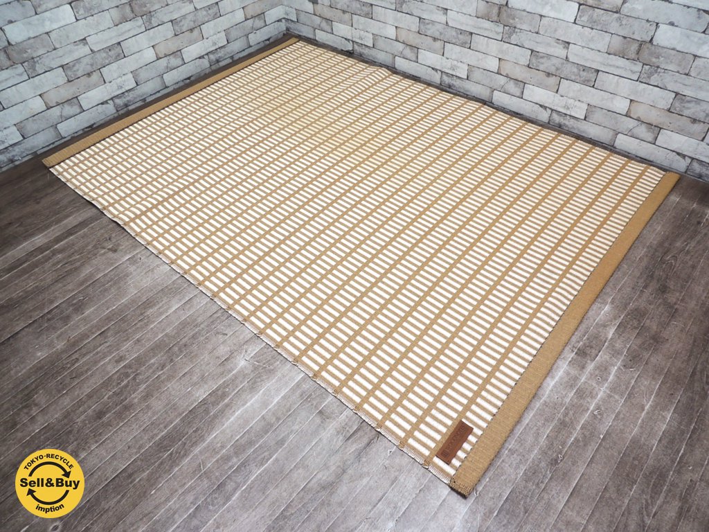 ウッドノーツ WOODNOTES ニューヨーク ナチュラル 140cm × 200cm フィンランド ペーパーヤーン ラグ 定価 12万円★