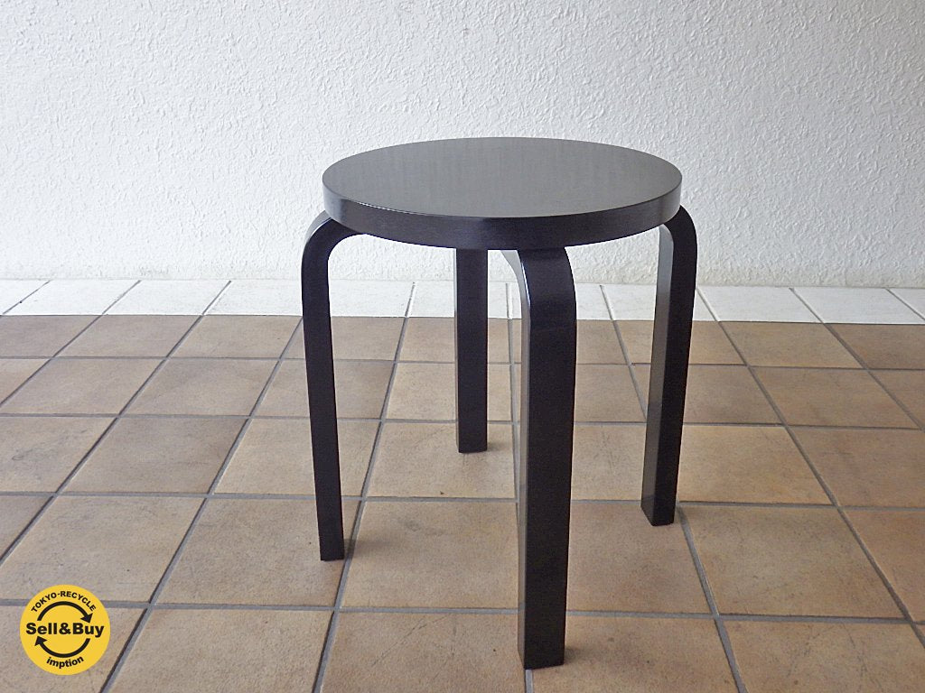アルテック artek スツールE60 4本脚 ラッカーブラック B ◇