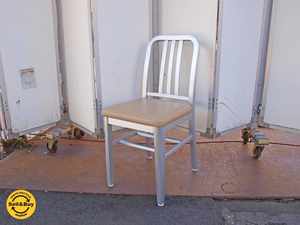 ネイビー チェア Navy Chair ソフトレザー リプロダクト エメコ emeco アルミ ★