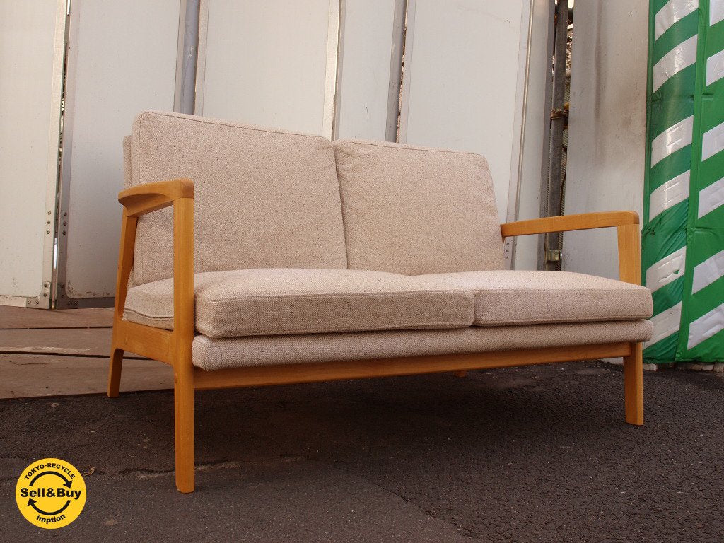 モモナチュラル MOMO natural モス MOSS ウッドフレーム × カバーリング 2シーター ソファ アルダー材 ★