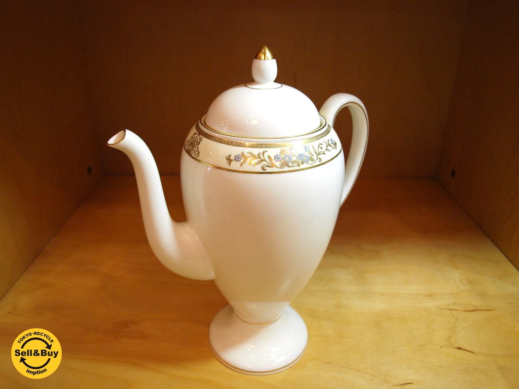 ウェッジウッド WEDGWOOD クリブデン Cliveden 廃番 希少な グローブシェイプ コーヒーポット 旧ロゴ 壺マーク ★