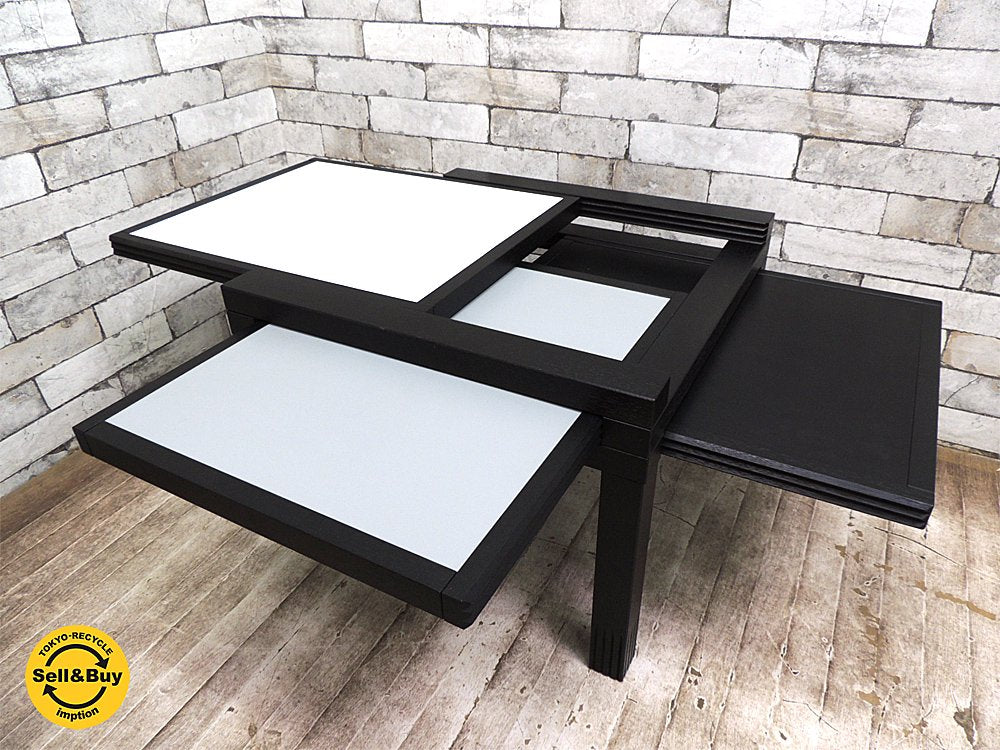 Bellato コーヒーテーブル Par3 建築家 Bernard Vuarnesson デザイン モンドリアン エクステンション天板 イタリア ●