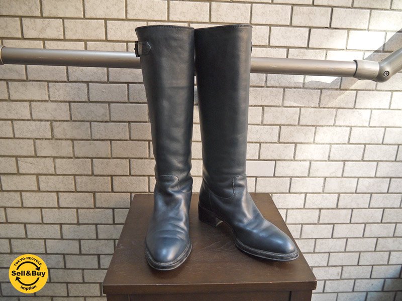 トッズ TOD'S レディース ロングブーツ レザー ブルー系 サイズ39 25.5cm ■