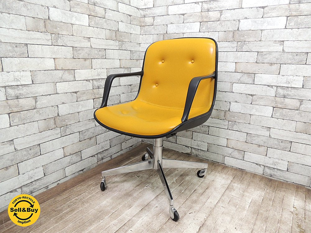 USビンテージ スチールケース社 Steelcase デスクチェア キャスターチェア 昇降付き ミッドセンチュリー ●