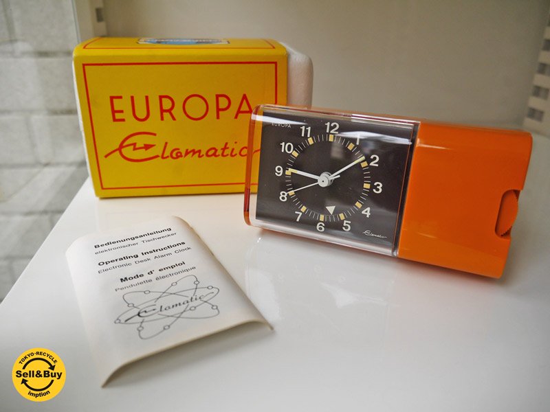 EUROPA UHREN elomatic ビンテージクロック 卓上時計 T710 ドイツ製 196-70年代 デッドストック ■
