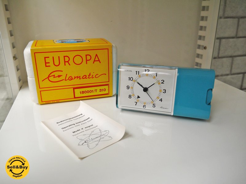 EUROPA UHREN elomatic ビンテージクロック 卓上時計 T310 ドイツ製 196-70年代 デッドストック ■