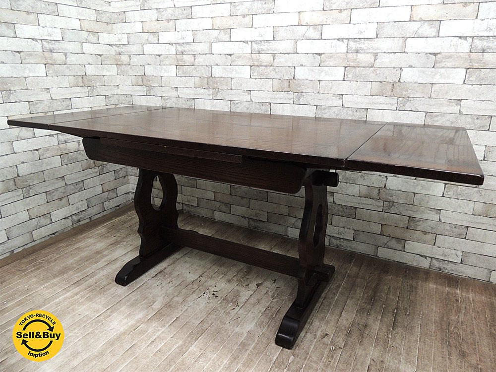 ジェイシー ファニチャー JAYCEE FURNITURE オーク材 ドローリーフテーブル W121~183cm 英国 アンティーク UKビンテージ ●