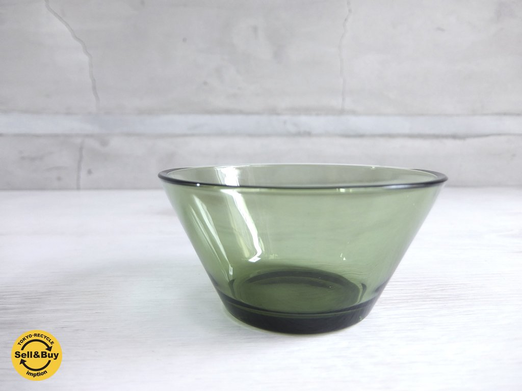 イッタラ iittala カルティオ Kartio ガラス ボウル 廃番 フォレストグリーン A ♪