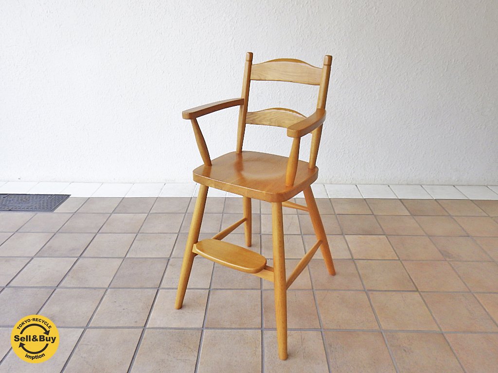 飛騨産業 HIDA キツツキ ベビーチェア ハイチェア 美品 ◇
