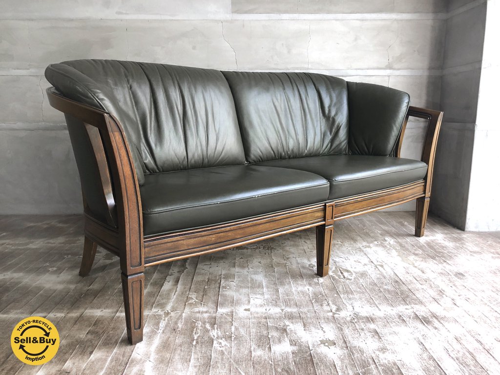 マルニ木工 maruni 地中海ロイヤル ROYAL シャルル 2シーター ソファ レザー 本革 定価617,760円 ♪