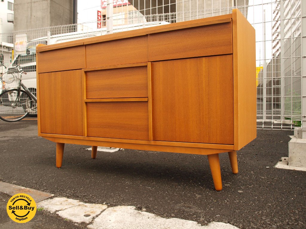 ウニコ unico アルベロ ALBERO チーク材 サイドボード キャビネット 北欧ビンテージ スタイル ★