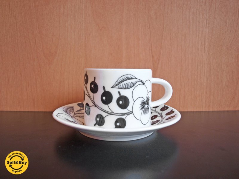 アラビアARABIA パラティッシ paratiisi コーヒーカップ&ソーサー ブラック B ★