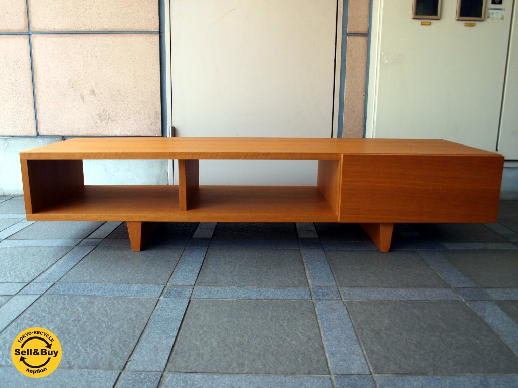 ウニコ unico 廃番 コルソ CORSO オーク材 ドロワー付 AVボード ローボード ナチュラル 幅150cm 展示品 ★