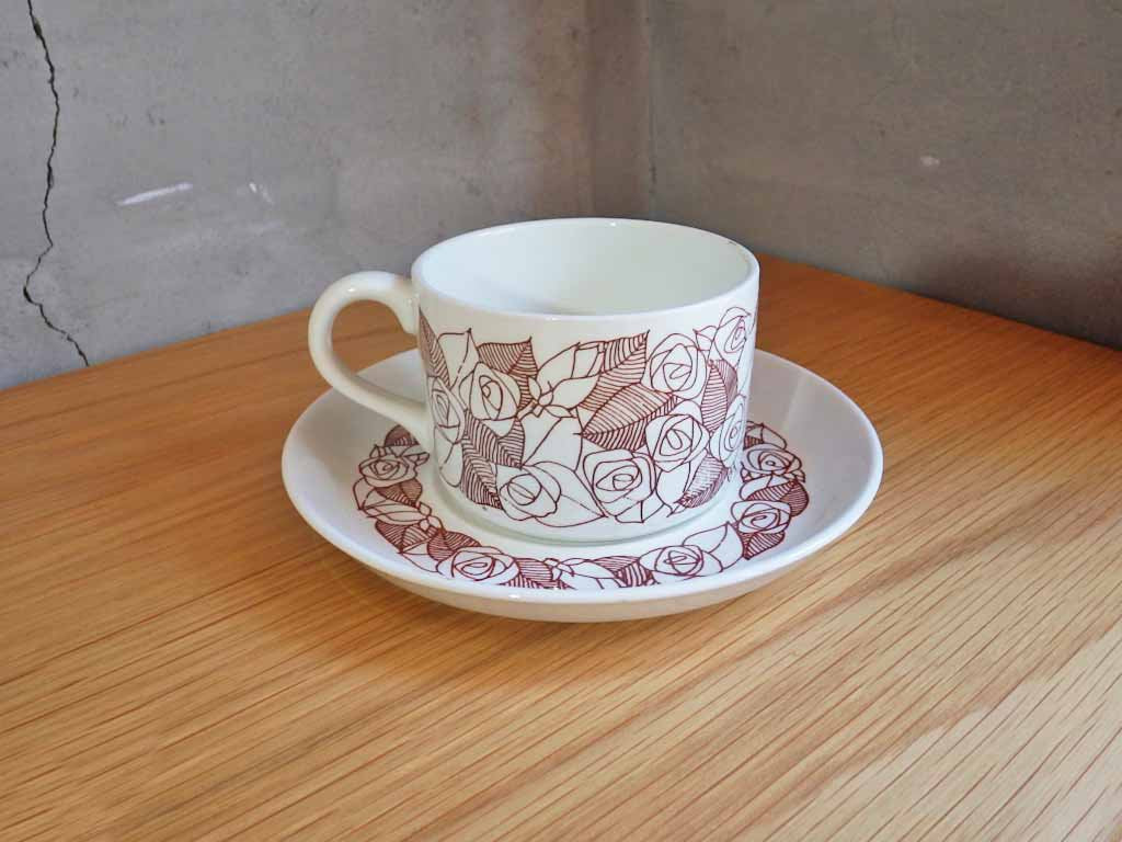 グスタフスベリ Gustavsberg ローゼンフォルト Rosenfalt ティーカップ&ソーサー ビンテージ B ♪