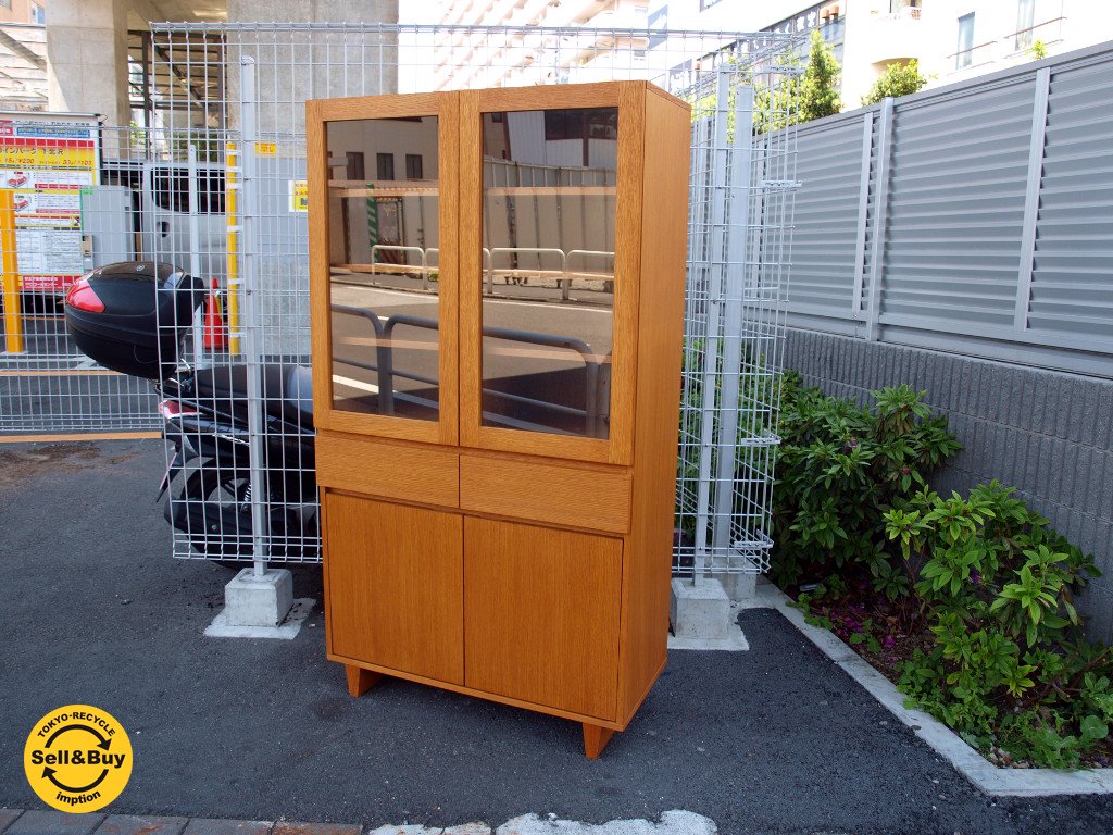 ウニコ unico コルソ CORSO カップボード Cupboard オーク材 キッチン キャビネット 本棚 美品 高さ165cm ★