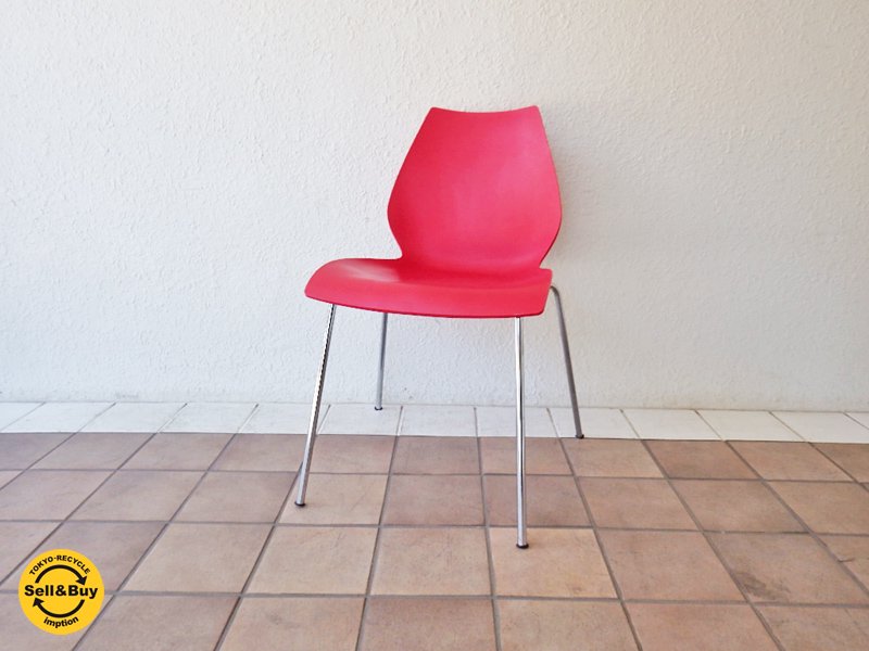 カルテル Kartell マウイチェア Maui レッド 巨匠 ヴィコ・マジストレッティ デザイン スタッキング可 定価:¥28,728- イタリアモダン ◇
