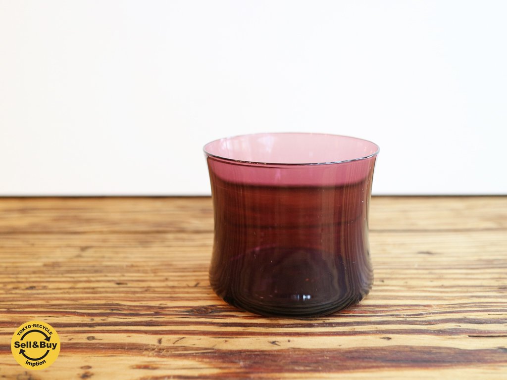 イッタラ iittala i-104 ドリンキング グラス Drinking glass ビンテージ ティモ・サルパネヴァ パープル B ◎