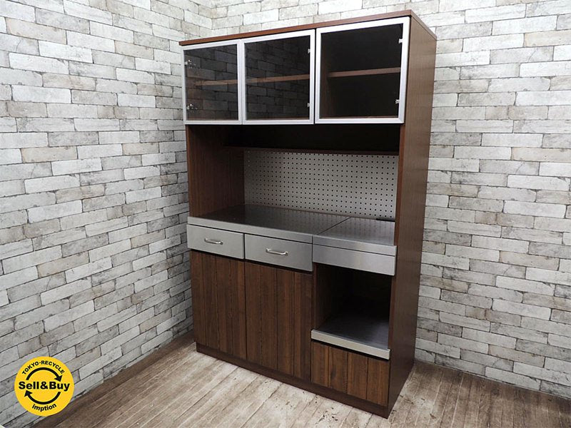 ウニコ unico ストラーダ STRADA キッチンボード L 奥行55cmタイプ カップボード 食器棚 レンジボード 定価:23.5万! ◇