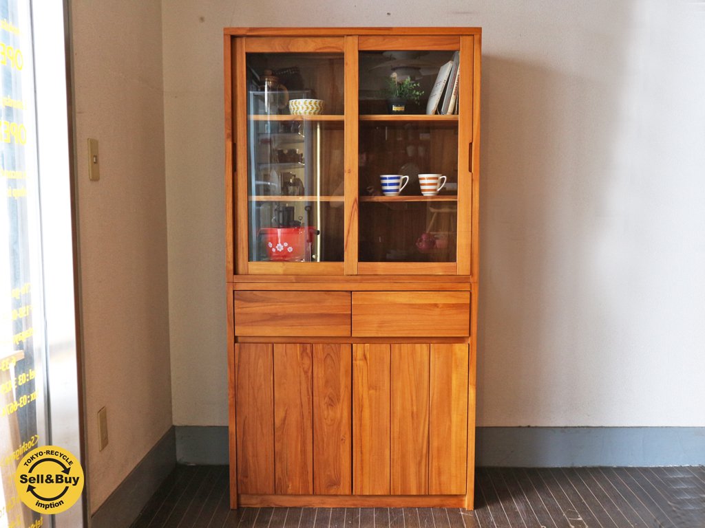 ウニコ unico ブレス BREATH チーク材 食器棚 カップボード 天然木無垢材シリーズ ◎