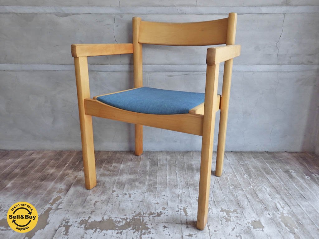 ゲタマ GETAMA ビンテージ アームチェア ビーチ材フレーム ハンス J. ウェグナー Hans J Wegner デザイン デンマーク B ♪