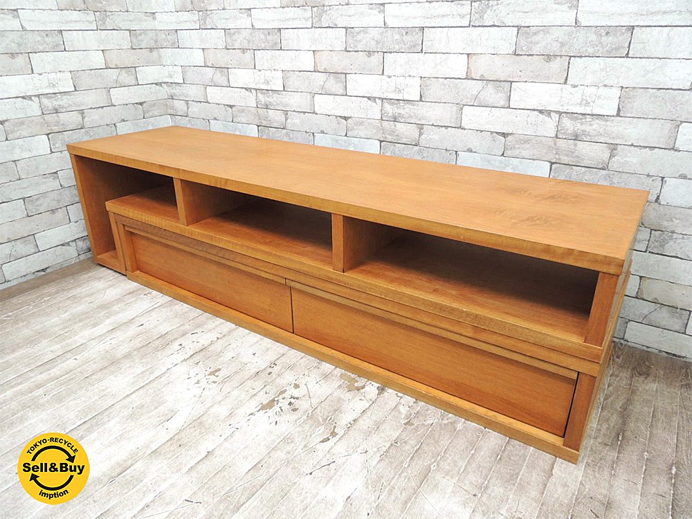 朝日木材 ボスコ BOSCO スライドAVボード ローボード テレビ台 W170~310cm ニヤトー無垢材 ●