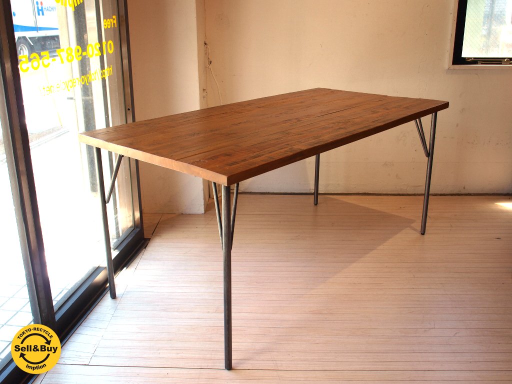 ビメイクス BIMAKES カーティス Curtis ダイニングテーブル 160cm インダストリアルデザイン ブラックスキンアイアン ★