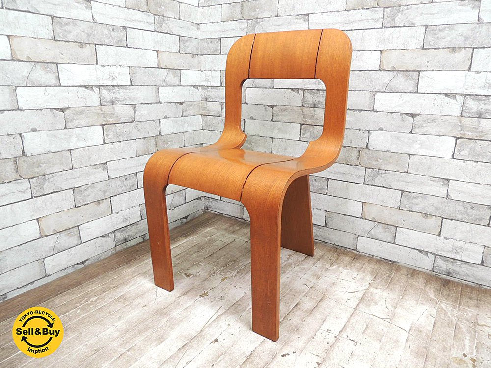 Gigi Sabadin プライウッドチェア ESSE スタッキングチェア 70’s 希少プロダクト イタリア ビンテージ ●