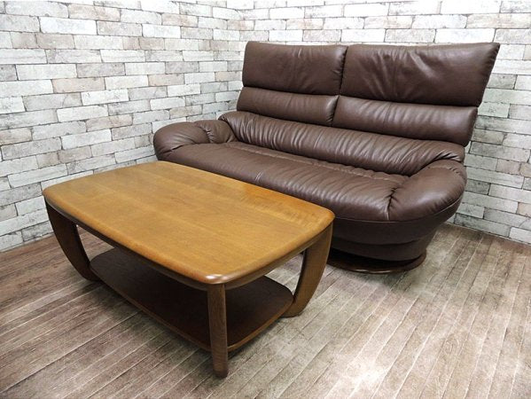 カリモク Karimoku ニューモールドフレックス 高級本革張り 2人掛椅子ロング 2p ソファ ZT6812 ノルディックスタイル A ◇