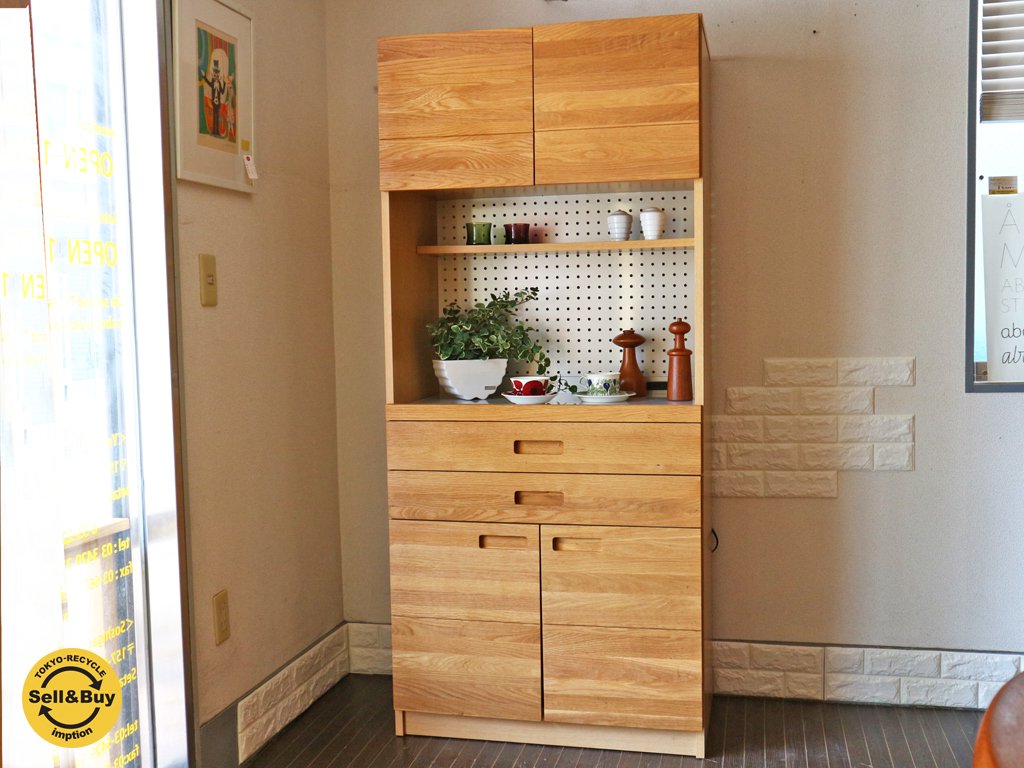 ウニコ unico ヒュッテ HUTTE キッチンボード W80 食器棚 ◎