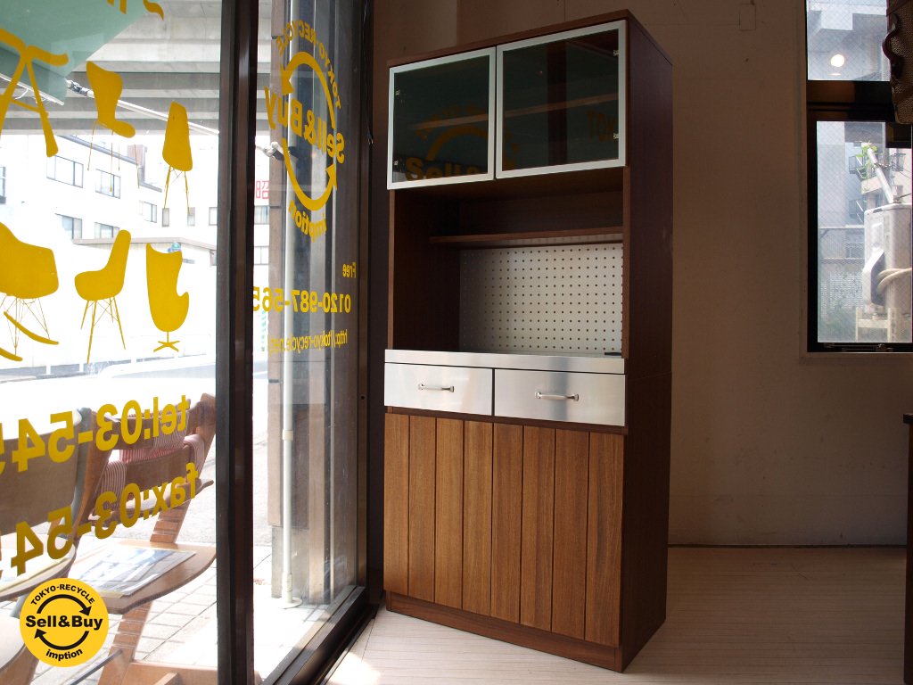 ウニコ unico ストラーダ STRADA オープンタイプ キッチンボード Sサイズ レンジボード 食器棚 幅 80cm ★