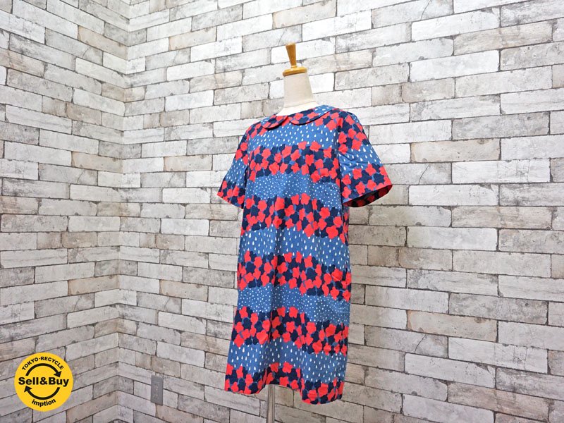 マリメッコ marimekko クッカサデ Kukkasade / KIRSIKKATUULI 花の雨 Eri Shimatsuka ワンピース●