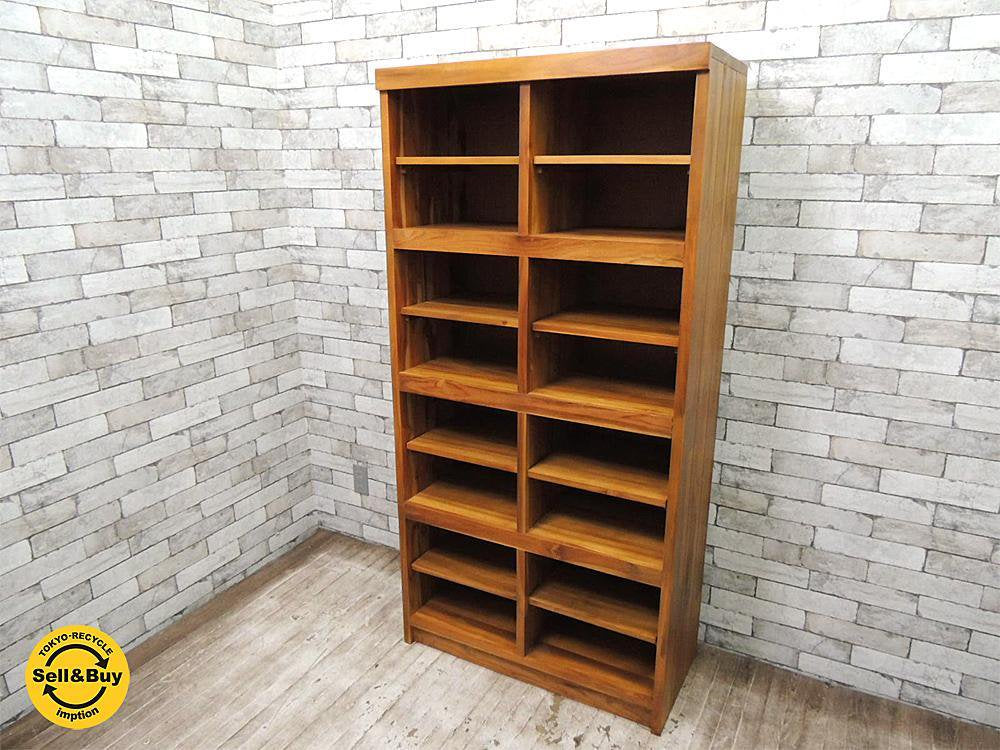 ウニコ unico ブレス BREATH トールシェルフ チーク無垢材 現行 ・ 人気シリーズ 参考価格:¥101,304- 本棚 ブックシェルフ 食器棚 ディスプレイシェルフ 飾り棚 ◇