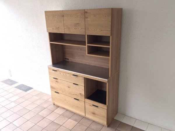 ウニコ unico アディ ADDAY キッチンボード オープンタイプ W1230 現行人気シリーズ 定価¥149,040- 状態良好 オーク材・オイル仕上げ ◇