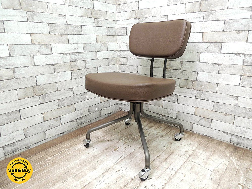 トラックファニチャー TRUCK FURNITURE デスクワークチェア DESKWORK CHAIR スチールフレーム スタッズ 回転昇降 キャスター ●