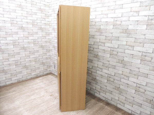 無印良品 MUJI 廃盤 木製 カップボード タモ材 ナチュラル 食器棚 キャビネット ( 参考価格:¥68,250- ) シンプルデザイン 本棚 ◇