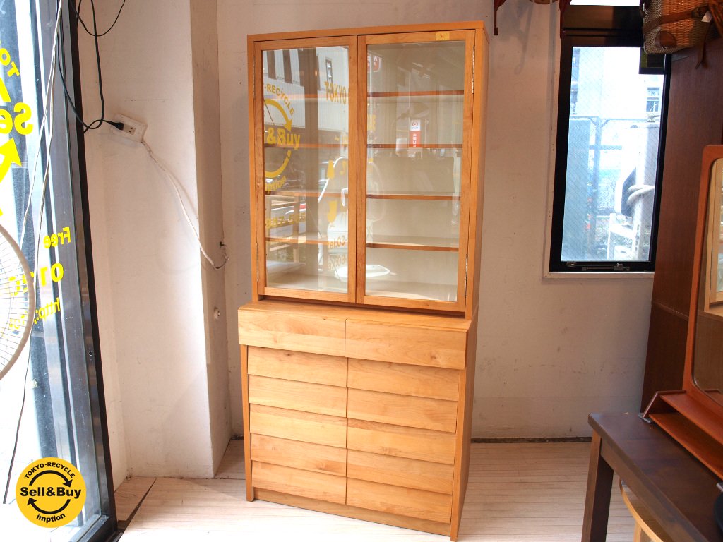 ウニコ unico トゥオ TUO アルダー材 キッチンボード カップボード 廃盤 食器棚 広松木工 ★