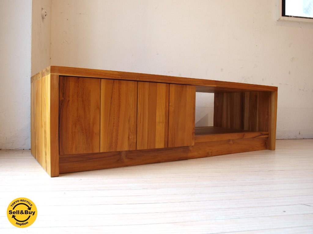 ウニコ unico ブレス BREATH AVボード ローボード チーク 無垢材 幅108cm ナチュラル 展示品同様 ★