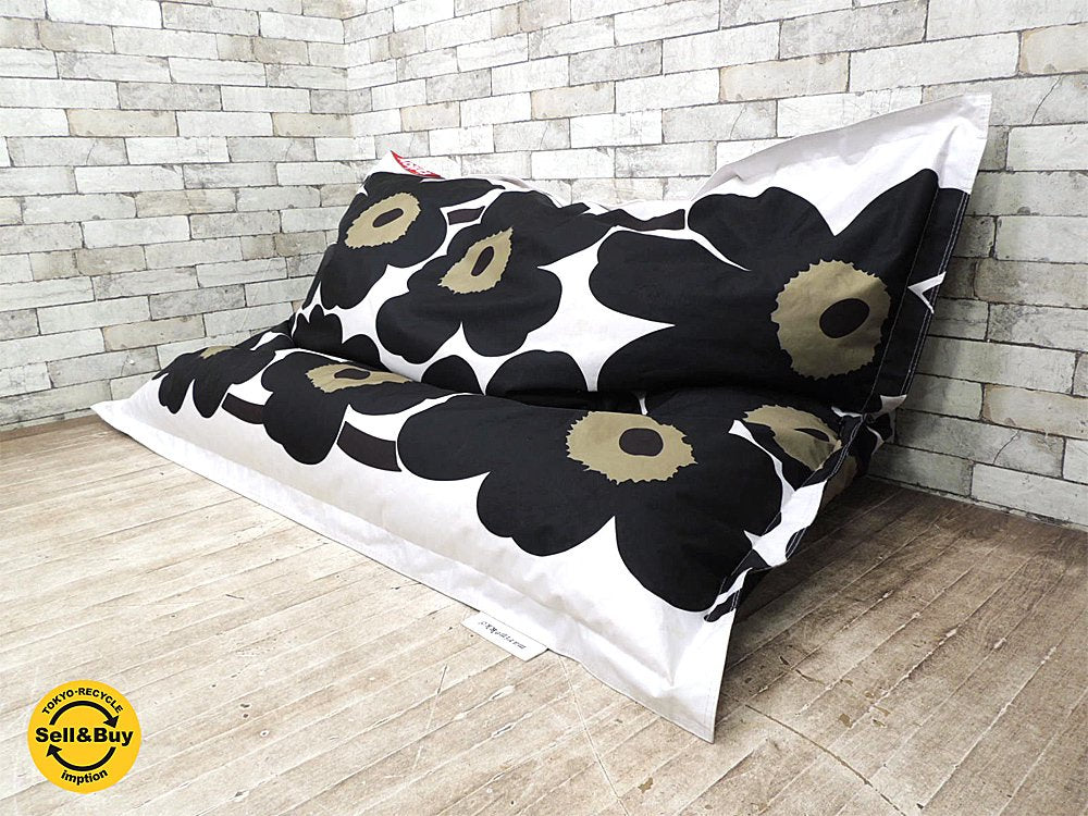 ファットボーイ FATBOY マリメッコ marimekko ビーズクッション ウニッコブラック unikko ●