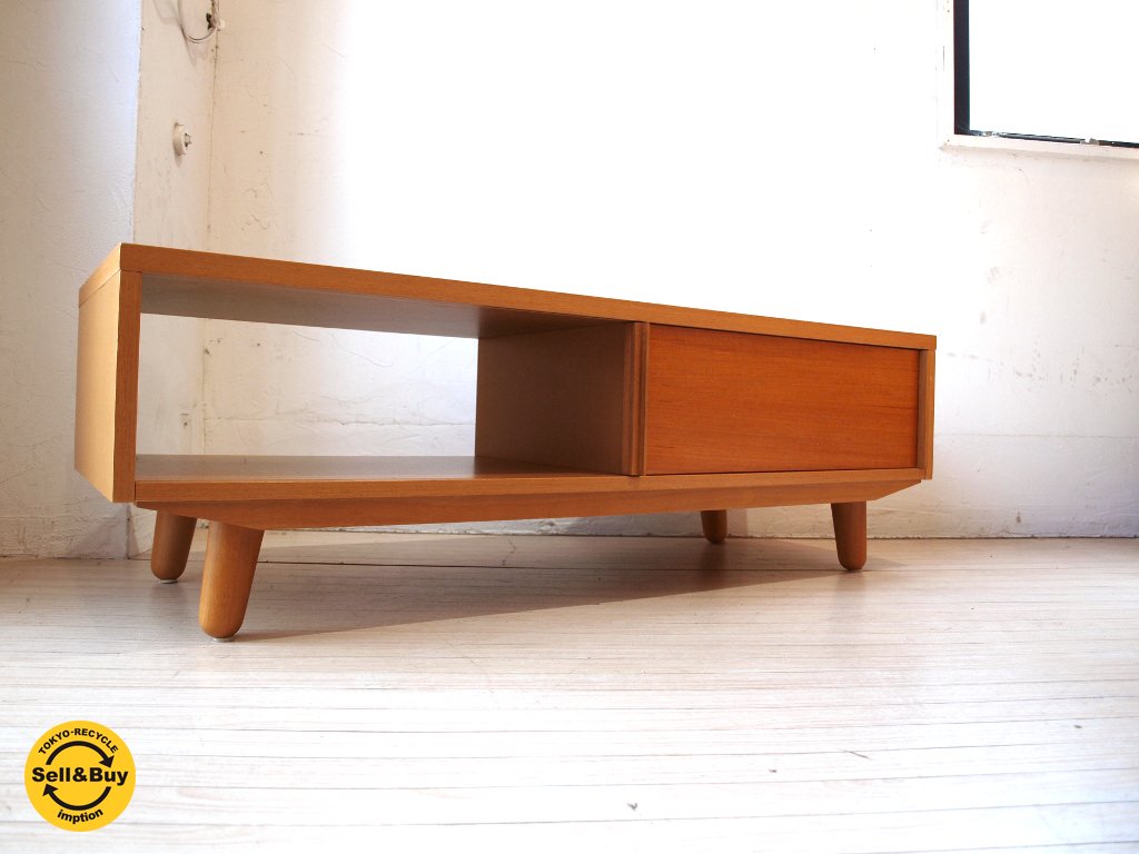 ウニコ unico アルベロ ALBERO チーク AVボード スライド扉 北欧デザイン 幅120cm ★