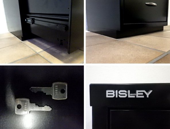 ビスレー BISLEY ベーシック BASIC シリーズ 1F3 ファイリングデスクキャビネット / マルチドロワー ブラック & 鍵付き A3サイズOK! 総額¥66,204- ◇