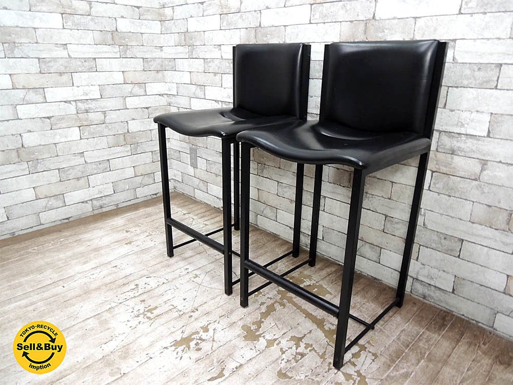 カッシーナ Cassina IXC. リマC カウンターチェア 2脚セット ミドルタイプ シート高61cm 本革 TITO AGNOLI ●