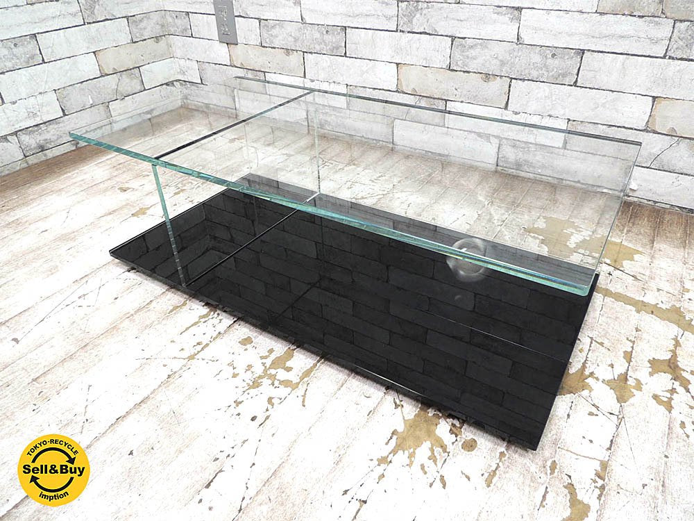 カッシーナ Cassina メックス MEX ローテーブル ガラステーブル 269-03/13 レクタングラータイプ ブラック ピエロリッソーニ ●