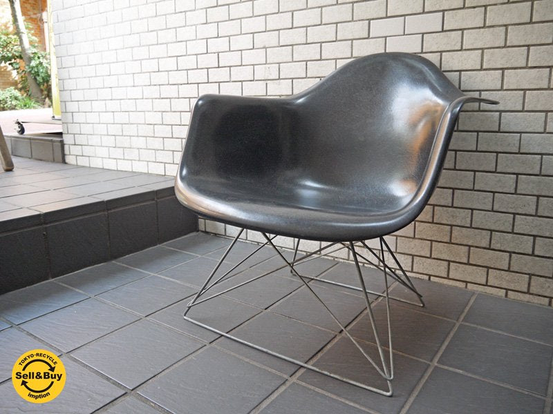 ハーマンミラー Herman Miller アームシェルチェア 現行 FRP製 キャッツクレイドルベース ブラック C&R イームズ ■