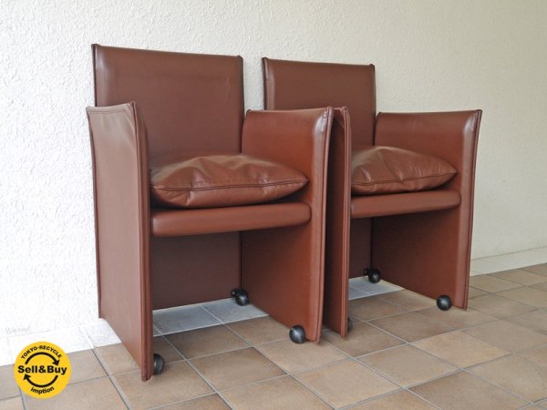 カッシーナ Cassina ブレーク BREAK アームチェア マリオベリーニ Mario Bellini ラウンジチェア 1p ソファ 最高級本革FY革仕様 定価51.4万 MoMA永久収蔵品 ◇