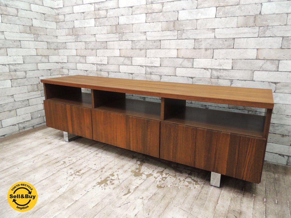 ウニコ unico ストラーダ STRADA AVボード テレビ台 W159cm ニレ材 スチール脚 廃番アイテム ●