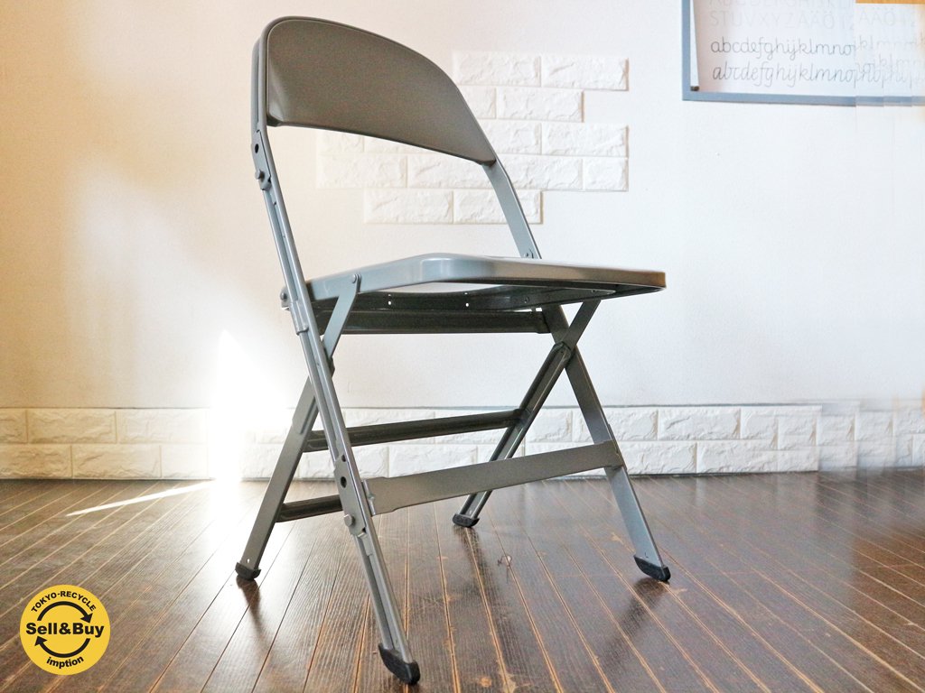 クラリン CLARIN オールスチール フォールディングチェア ALL STEEL FOLDING CHAIR 新タイプ グレー B P.F.S取り扱い ◎