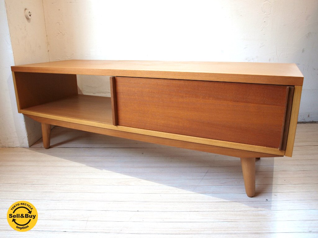 ウニコ unico アルベロ ALBERO チーク AVボード スライド扉 北欧デザイン 幅120cm ★