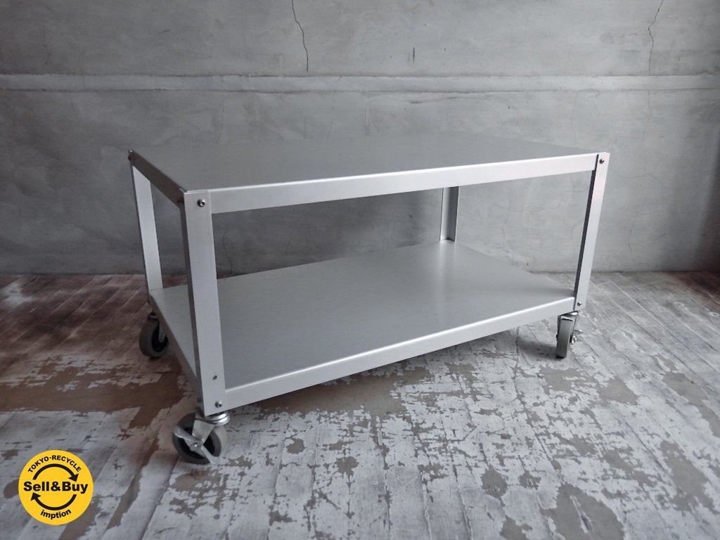 無印良品 MUJI アルミ ローテーブル ワゴン AVボード 大 アルマイト