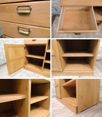 モモナチュラル MOMO NATURAL ビボ VIBO 90 スライドカウンター 北米産アルダー材 キッチン収納 サイドボード 作業台 キャビネット レンジ台 ナチュラル カントリー ◇